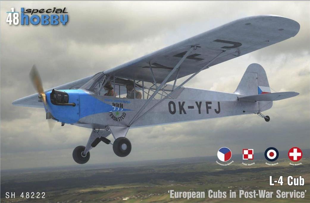 Special Hobby 1/48 SH48222 Piper L-4 Grasshopper European Post War Service Plastic Kit