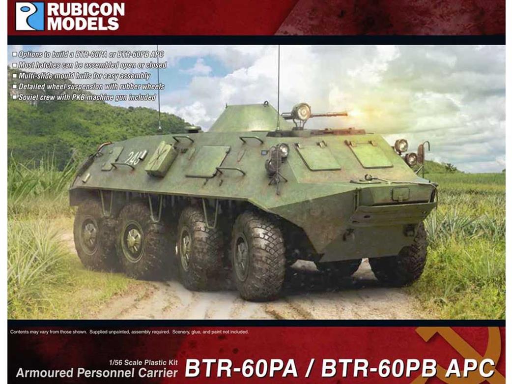 Rubicon Models 1/56 280122 Soviet BRT-60PA or BRT-60PB APC Armoured Personnel Carrier Plastic Model Kit