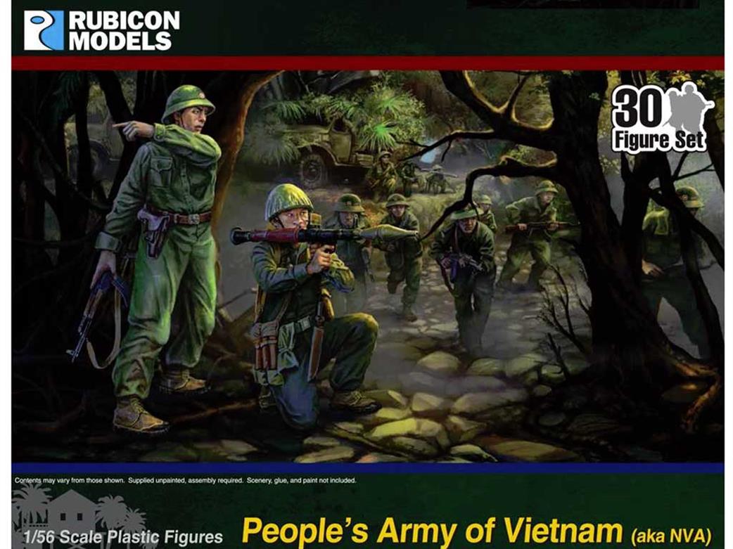 Rubicon Models 1/56 281003 Peoples Army of Vietnam NVA Fighters with Command Plastic Model Kit