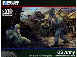 30 figures per boxIncludes 5 identical sprues (6 figures each)Includes multiple Caucasian and African head optionsContains different webbings and pouches with PRC-25 radio setWeapons include M16 rifles, M203 &amp; M79 grenade launchers, and M72 LAW30 x 25mm round lip bases includedNo of Parts: 455 pieces 5 identical sprues + 30 25mm round lip bases