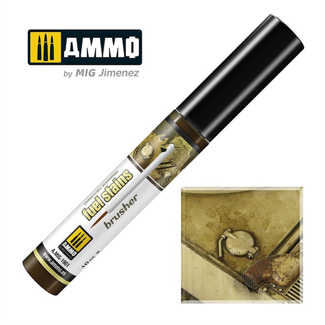 Ammo of Mig Jimenez  A.MIG-1801 Fuel Stains Oilbrusher 10ml Enamel Based Paint