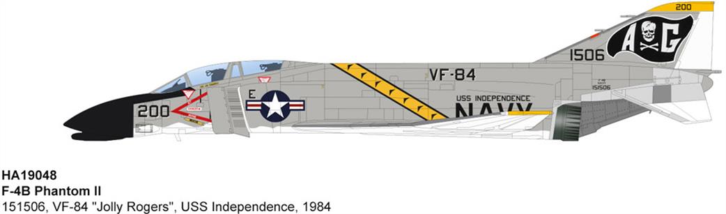 Hobby Master HA19048 F-4B Phantom II VF-84 Jolly Rogers USS Independence 1/72