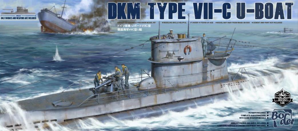 Border Models 1/35 BS001 DKM Type VII-C U-Boat Coning Tower & forward deck section kit