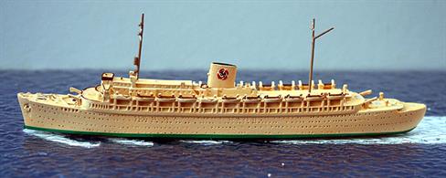 Wilhelm Gustloff is a 1/1250 scale waterline resin model of the KdF Cruise Ship of 1938 by Coastlines Models CL-M528K.