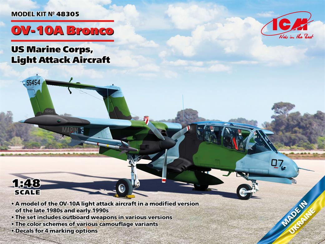 ICM 1/48 48305 USMC OV-10A Bronco US Navy Light Attack Aircraft Model Kit
