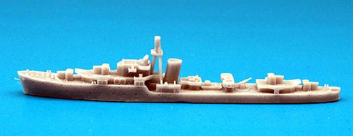 O/P-class Destroyer 3D-printed kit to make a 1/1200 scale waterline model of a British WW2 standard ship with 4inch main armament, a 3inch AA gun and a single bank of torpedo tubes. The kit is made by John's Model Shipyard No. RN505C