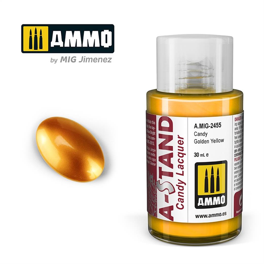 Ammo of Mig Jimenez  A.MIG-2455 A-Stand Candy Golden Yellow 30ml Bottle