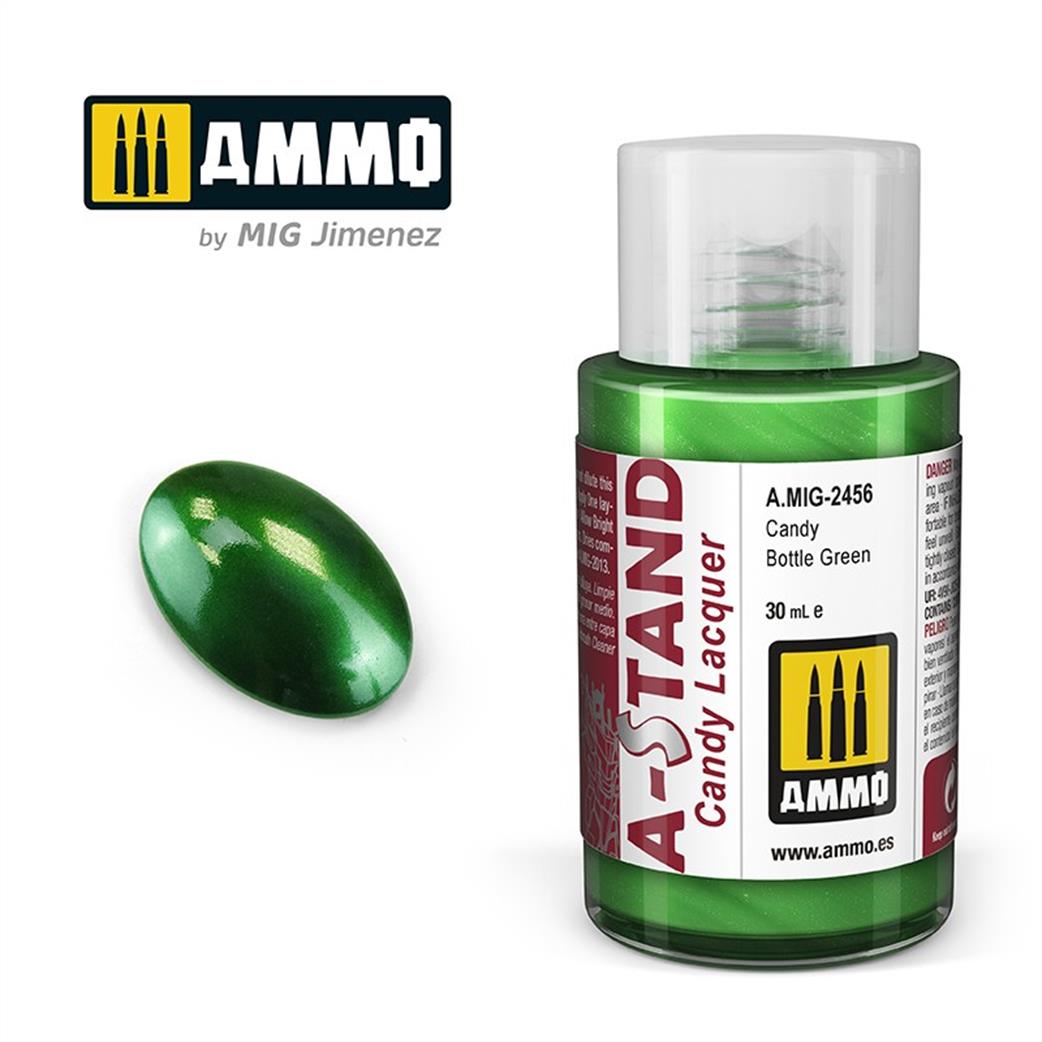 Ammo of Mig Jimenez  A.MIG-2456 A-Stand Candy Bottle Green Lacquer 30ml Bottle