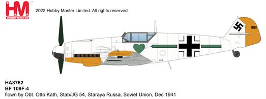 "BF 109F-4 flown by Obt. Otto Kath, Stab/JG 54, Staraya Russa, Soviet Union, Dec 1941"