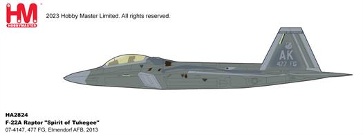 "F-22A Raptor ""Spirit of Tukegee"" 07-4147, 477 FG, Elmendorf AFB, 2013"