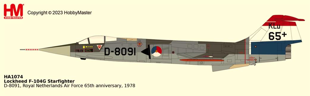Hobby Master HA1074 Lockheed F-104G Starfighter Royal Netherlands Air Force 65th anniversary 1/72