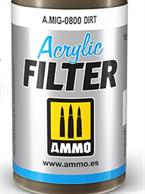AMMO's new acrylic filters are designed to be applied directly to the model. This new range allows you to add colour variation to your miniatures, harmonize various camouflage colours, or distinguish areas with a different tone. The acrylic filter can be easily applied with a brush, which avoids the need for complicated masking. Moisten the brush with the product and apply it without flooding the surface. Thanks to the innovative formulation, the Acrylic Filters can be retouched or eliminated simply and easily with water during the extended dry time, each filter will dry completely in 24 hours. These versatile filters can also be applied by airbrush for an endless number of effects. Thanks to the wide range of 30 colours available, you won´t need to make complex mixtures, adjust for the proper thinning ratio, or adjust the tone to the intended shade. Each colour can be mixed with one another, or tinted with other AMMO acrylics. The acrylic filters can be diluted and cleaned with water, Acrylic Thinner A.MIG-2000 or Cleaner A.MIG-2001