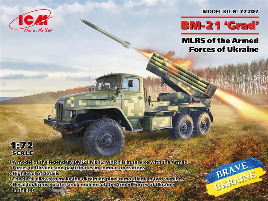 ICM 1/72 72707 BM-21 GRAD MLRS Defence of Forces of Ukraine