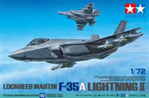 This model kit recreates the state-of-the-art F-35A Lightning II in 1/72 scale. It inherits many of the detailed features first seen in our 1/48 scale release. Thanks to extensive research, the A variant of the Lockheed Martin F-35 Lightning II is available to fans in either preferred scale. Wingspan: 148mm, fuselage length: 218mm.