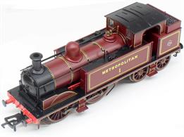 A new and splendidly detailed model of Metropolitan Railway E class 0-4-4T locomotive number 1, a popular and attractive visitor to many heritage railways.The Rapido Trains model will feature a high quality drive mechanism and a finely detailed moulded bodyshell with separately fitted parts allowing changes between model eras to be recreated.This model is finished as Metropolitan Railway No.1 in the Metropolitan Railway lined red livery applied for the 2013 Underground 150 anniversary and carried currently.DCC Sound Fitted