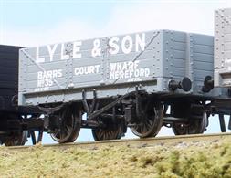 A new and highly detailed model of the RCH 1907 design open wagon. One of the most common designs used by private wagon owners these wagons frequently carried brightly coloured and floridly lettered liveries applied before WW1. Many thousands of wagons were built to this specification, the vast majority still running into WW2 and passing to British Railways at nationalisation. Each of the Rapido Trains models features prototype specific variations including end doors or no end door, buffer shank design, wheels, brake fittings and V hanger style.This 5 plank RCH 1907 wagons is finished in the grey livery of Lyle &amp; Son with their depot shown as at Barrs Court Wharf in Hereford wagon number 35.