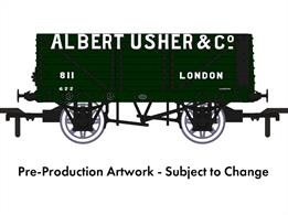 A new and highly detailed model of the RCH 1907 design open wagon. One of the most common designs used by private wagon owners these wagons frequently carried brightly coloured and floridly lettered liveries applied before WW1. Many thousands of wagons were built to this specification, the vast majority still running into WW2 and passing to British Railways at nationalisation. Each of the Rapido Trains models features prototype specific variations including end doors or no end door, buffer shank design, wheels, brake fittings and V hanger style.This model of a RCH 1907 7 plank open wagon with side and end doors is finished in the green livery of London coal merchant and factor Albert Usher &amp; company, wagon number 811.