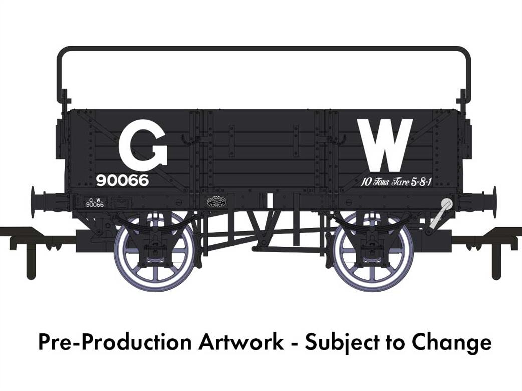 Rapido Trains OO 943003 GWR 90066 Diagram O11 5 Plank Open Wagon with Sheet Rail GWR Grey 25in Lettering