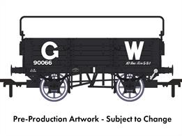 Introduced in 1911 as the GWRs new standard general merchandise open wagon now had 5 plank high sides and was equipped with a folding sheet rail for weather protection. Allocated diagram reference O11 10815 were built between 1911 and 1919, along with a further 2,105 wagons with vacuum train brakes (diagram O15) built by 1922.This model replicates unfitted diagram O11 wagon number 90066 equipped with a sheet rail in GWR goods grey livery with the pre-grouping period 25in height lettering.