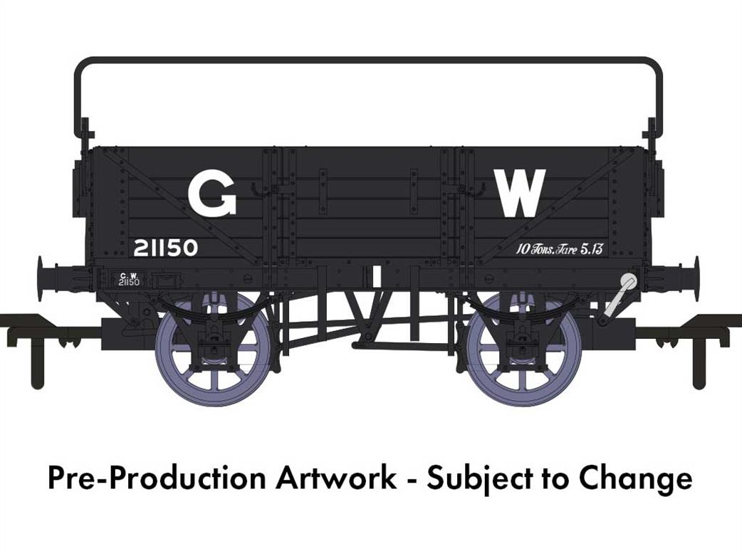 Rapido Trains OO 943005 GWR 21150 Diagram O11 5 Plank Open Wagon with Sheet Rail GWR Grey 16in Lettering