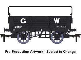 Introduced in 1911 as the GWRs new standard general merchandise open wagon now had 5 plank high sides and was equipped with a folding sheet rail for weather protection. Allocated diagram reference O11 10815 were built between 1911 and 1919, along with a further 2,105 wagons with vacuum train brakes (diagram O15) built by 1922.This model replicates unfitted diagram O11 wagon number 21150 equipped with a sheet rail in GWR goods grey livery with post-grouping 16in height lettering.