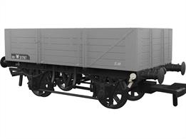 Introduced in 1911 as the GWRs new standard general merchandise open wagon now had 5 plank high sides and was equipped with a folding sheet rail for weather protection. Allocated diagram reference O11 10815 were built between 1911 and 1919, along with a further 2,105 wagons with vacuum train brakes (diagram O15) built by 1922.This model replicates unfitted diagram O11 wagon number W21787 in British Railways goods grey livery.