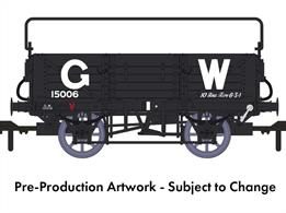 Introduced in 1911 as the GWRs new standard general merchandise open wagon now had 5 plank high sides and was equipped with a folding sheet rail for weather protection. Allocated diagram reference O11 10815 were built between 1911 and 1919, along with a further 2,105 wagons with vacuum train brakes (diagram O15) built by 1922.This model replicates vacuum brake and sheet rail fitted diagram O15 wagon number 15006 in GWR goods grey livery with the pre-grouping period 25in height lettering.
