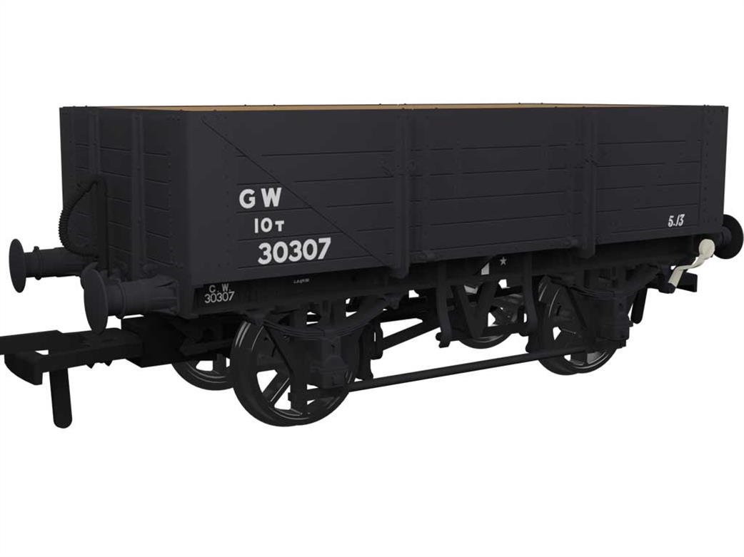 Rapido Trains 943019 GWR 30307 Diagram O15 Vacuum Braked 5 Plank Open Wagon GWR Grey Post-1936 Small Lettering OO