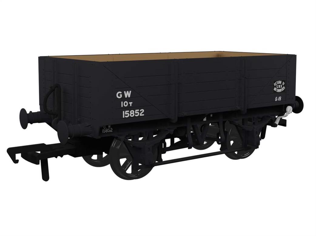 Rapido Trains OO 943021 GWR 15852 Diagram O15 Vacuum Braked 5 Plank Open Wagon GWR Grey Post-1936 Small Lettering