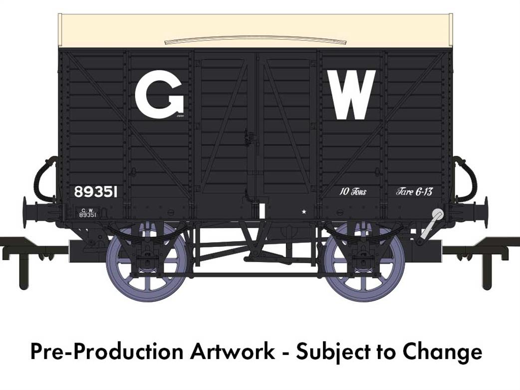 Rapido Trains OO 944001 GWR 89351 Diagram V14 Vacuum Braked MINK A Ventilated Box Van GWR Grey 25in Lettering