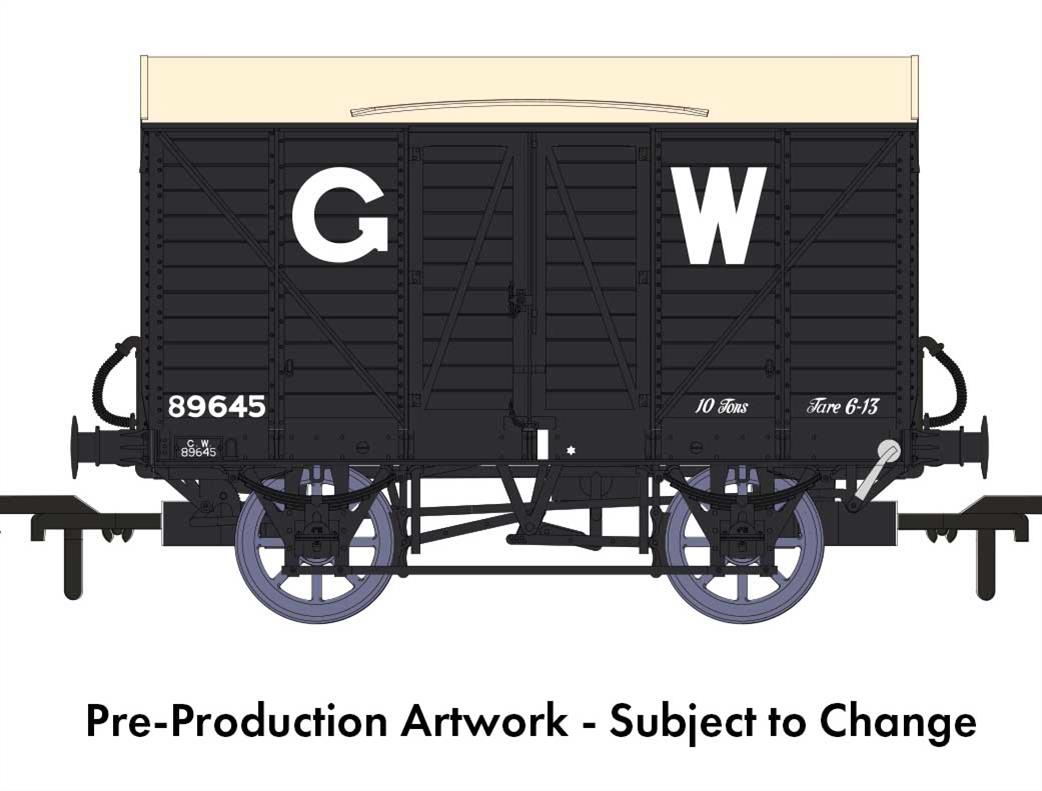 Rapido Trains OO 944002 GWR 89645 Diagram V14 Vacuum Braked MINK A Ventilated Box Van GWR Grey 25in Lettering