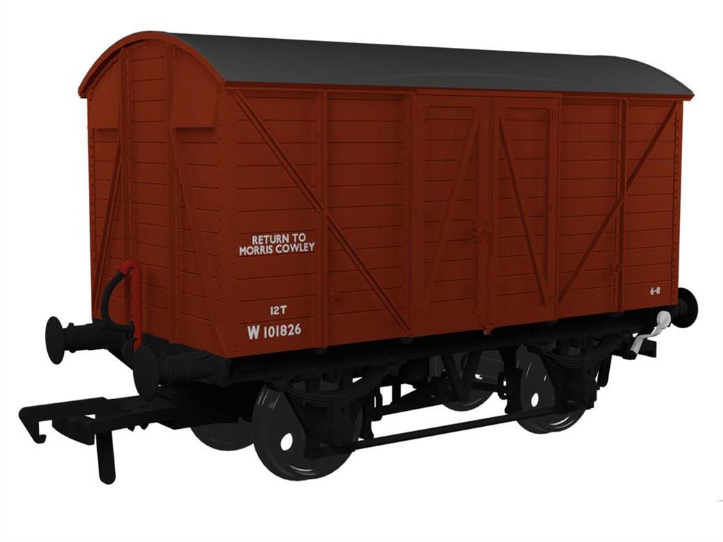 Rapido Trains OO 944010 BR W101826 GWR Diagram V14 Vacuum Braked MINK A Ventilated Box Van BR Bauxite Morris Cowley