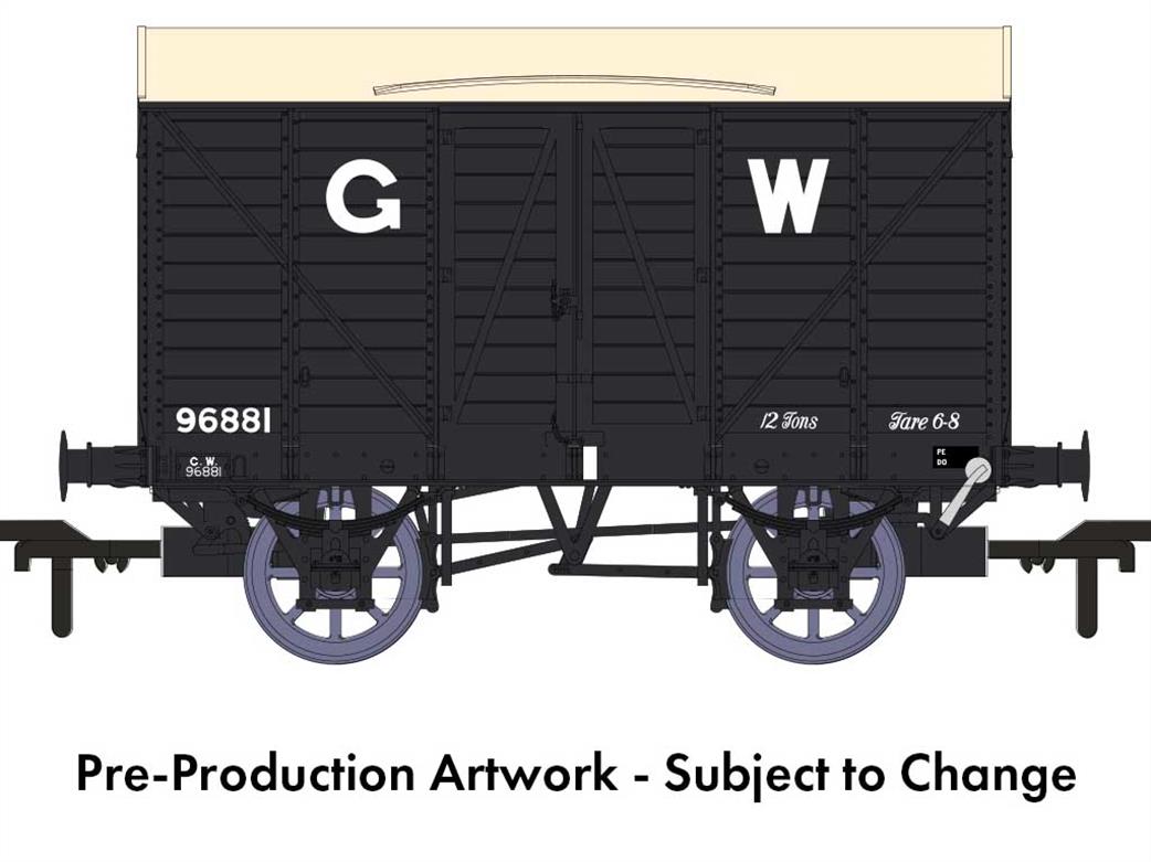 Rapido Trains OO 944017 GWR 96881 Diagram V16 MINK Ventilated Box Van GWR Grey 16in Lettering