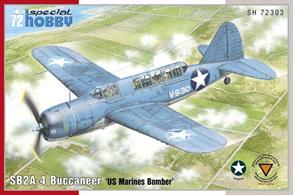 Vought SB2U-3 Vindicator "Marines Go To War"US naval dive bomber the SB2A-4 was operated by the Marines decals for three US Marines options and one as would have been flown by Dutch East Indies (they in fact wanted to buy the type) the kit contains resin parts and etches