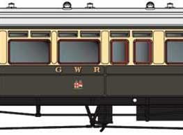 A highly detailed model of the GWR diagram N driving trailer or auto coaches built in 1907 to diagram N numbered 37 to 41. These wood bodied coaches featured the panelled construction of the period which Dapol are faithfully reproducing, along with fully detailed interior including driving cab with controls and saloons with their mix of side bench and cross seating bays. The underframe carries retractable steps, brake fittings and gas reservoirs for the lighting, complemented by detailed reproductions of the GWR 'American' bogies with their prominent drop-equaliser beams.This model is finished in the GWR chocolate and cream livery with twin cities crests. 1927-1948.