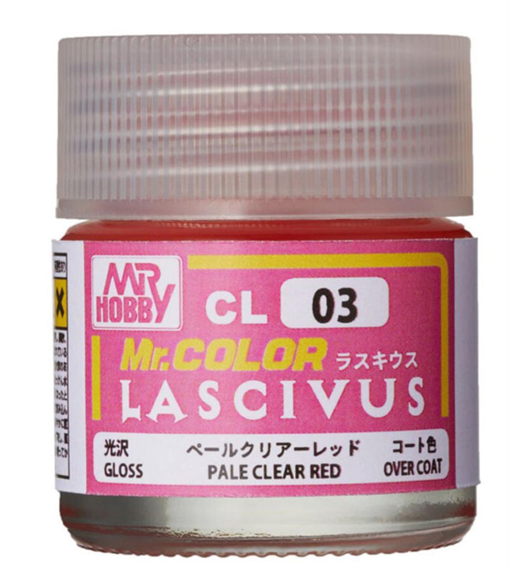 Gunze Sangyo  CL03 Mr Color Lascivus Figure Base Clear Pale Red 10ml Glass Bottle