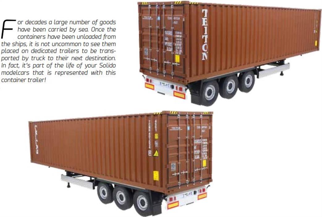 Solido 1/24 2400501 Remorque Porte Container Red 2021 Diecast Model