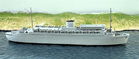 Robert Ley is modelled as a German Accommodation ship and transport from 1941-45 in overall grey by Coastlines models, CL-M529.