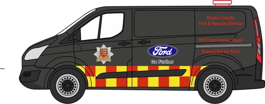 Oxford Diecast 1/76 76CUS009 Ford Transit Custom Essex Fire & Rescue Service