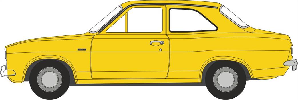 Oxford Diecast 1/76 76FE004 Ford Escort MK1 Daytona Yellow