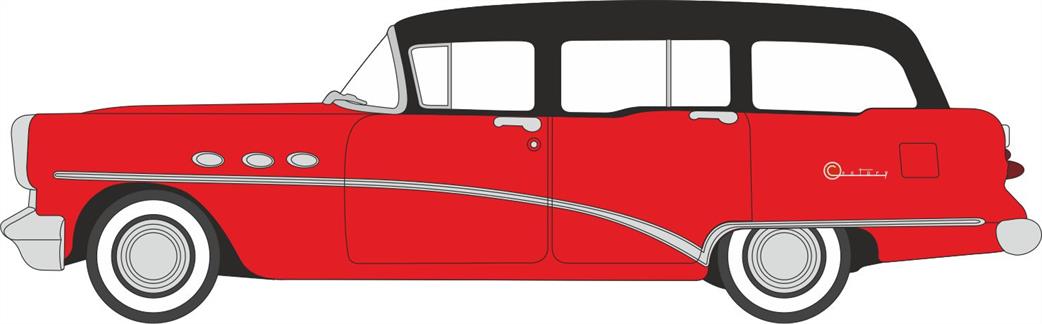 Oxford Diecast 1/87 87BCE54004 Buick Century Estate Wagon 1954 Matador Red/Carlsbad Black