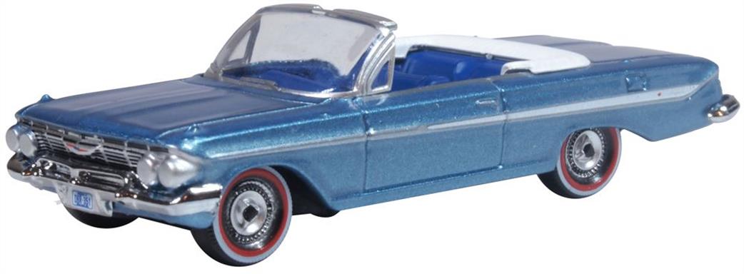 Oxford Diecast 1/87 87CI61006 Chevrolet Impala 1961 Jewel Blue/White