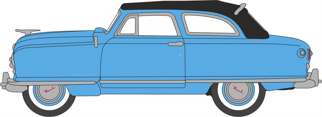 Oxford Diecast 1/87 87NR50001 1950 Nash Rambler Custom Landau Convertible with open roof Strato Blue