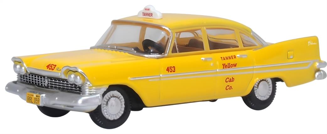 Oxford Diecast 1/87 87PS59002 Tanner Yellow Cab Co. S California Plymouth Belvedere Sedan 1959