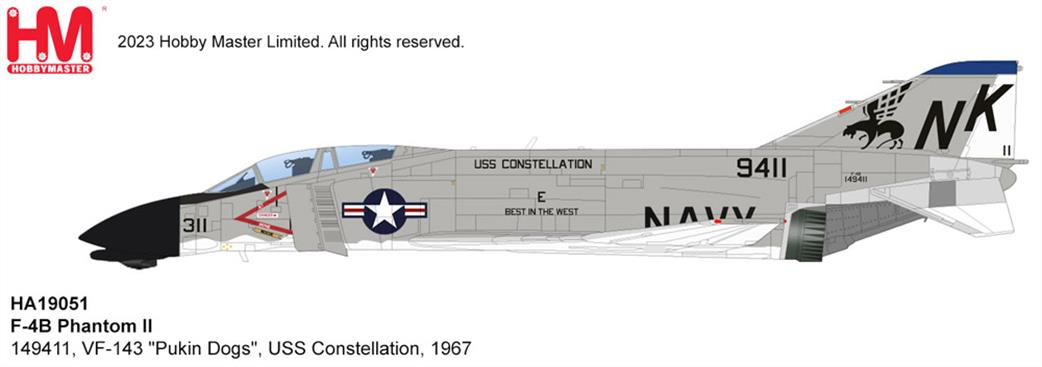 Hobby Master 1/72 HA19051 F-4B Phantom II VF-143 Pukin Dogs USS Constellation