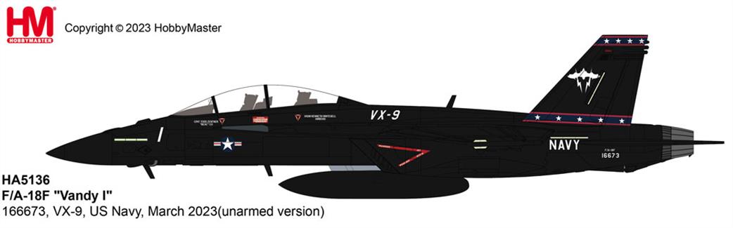 Hobby Master HA5136 F/A-18F Vandy I VX-9 US Navy, March 2023 unarmed version 1/72