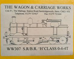 O Gauge Wagon and Carriage Works WW307 S.R/B.R H Class 0-4-4T KitKit has been looked through and looks completeComes with Slaters wheels and motor