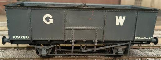WAGON41 O Gauge Brass Kit Built GWR 20T Steel Coal Wagon 109786Built to a good standard