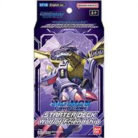 Unleash the power of Digimon with the Starter Deck Wolf of Friendship ST16, featuring the dynamic duo of Matt and Garurumon - a fan-favorite pair among Digimon enthusiasts! This deck is specifically designed to highlight the newest game mechanic, making it the ideal choice for players looking to take their game to the next level. With everything you need to get started right out of the box, Digimon Starter Decks provide the perfect entry point for new players. Whether you're a seasoned veteran or just starting out, this deck offers a strategic and exciting gameplay experience that is sure to keep you engaged and entertained.