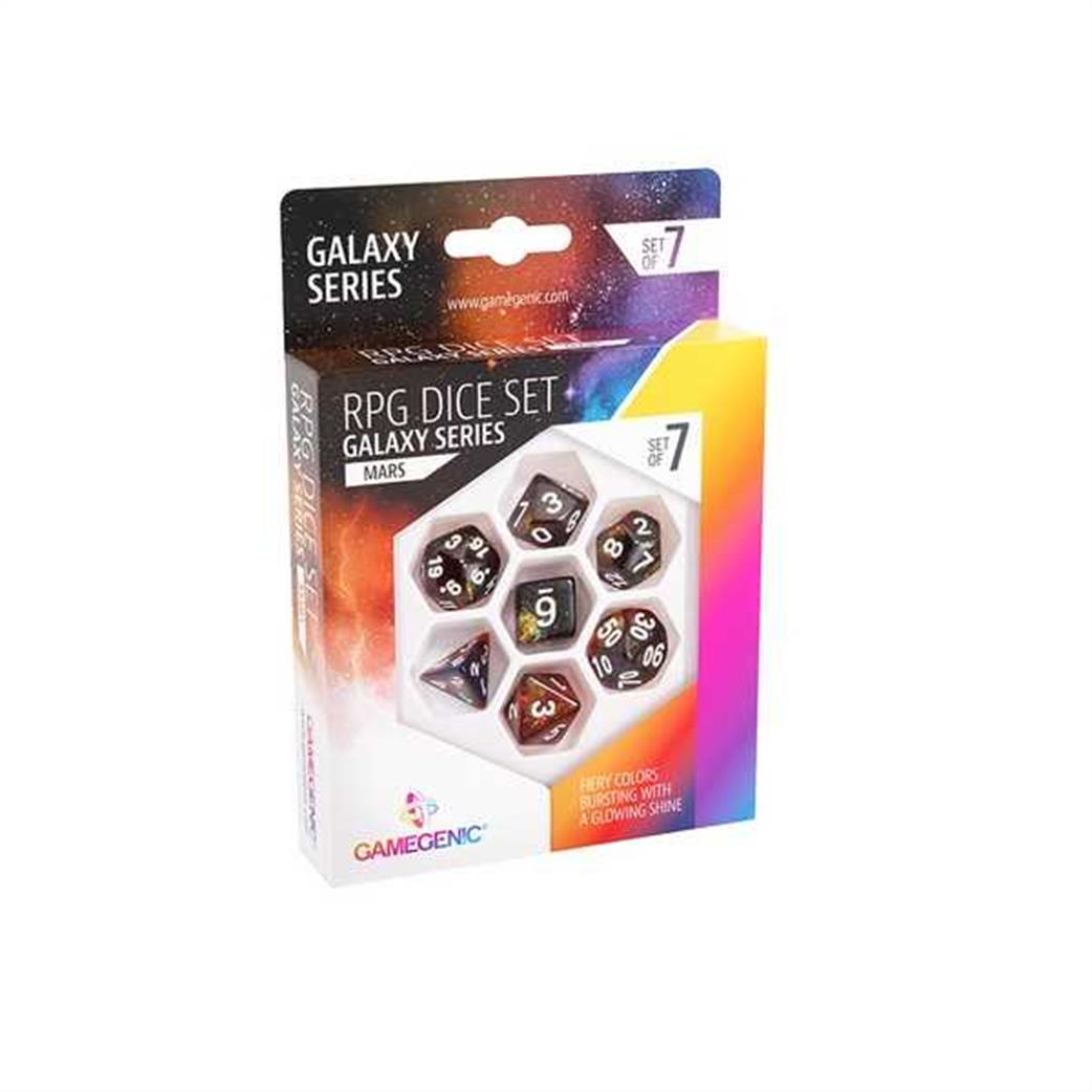 GameGenic  GGS50015ML Galaxy Series Mars 7 Piece Dice Set
